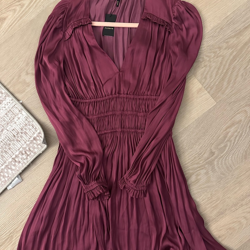 Maje Plum Long Sleeve Dress